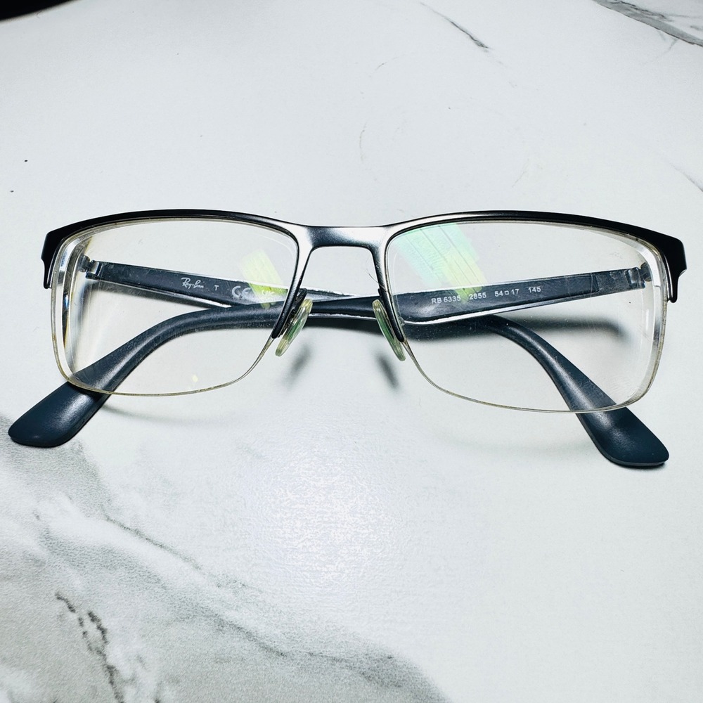 Ray-Ban RB 6335 2855 Matte Black Gunmetal Rectangular Eyeglass Frames 54-17-145